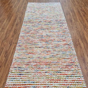 Handgewebter Loop Wollteppich - Großflächiger Kilim Teppich für Wohnzimmer, Esszimmer, Eingangsbereich, Flur