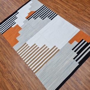 Earthy Eco Friendly Bohemian Rug, Handwoven Cotton Rugs, Red Gradient ...