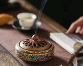 Incense Holder Brass Metal Incense Burner Candle Holder Sage Smudge Bowl Sandalwood Palo Santo Holder Zen Garden Altar Censer