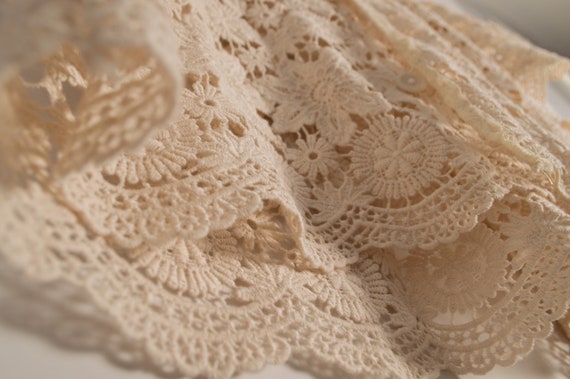 One of a kind Bode Lace Floral Crochet Sheer Hand… - image 4