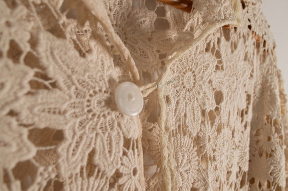 One of a kind Bode Lace Floral Crochet Sheer Hand… - image 3