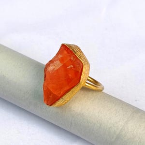 Handmade Carnelian Ring / Beautiful Carnelian Gold Ring / Carnelian Gemstone Gold Ring / Carnelian Jewelry For Women /Anniversary Gift/Gift