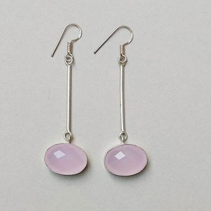 Handmade Jewelry / Rose Quartz Earring / Silver Earring / Pink Stone Earring / Rose Quartz Gemstone Earring / Earring For women /Friend gift