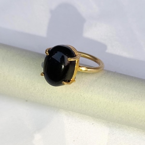 Handmade Onyx Ring / Black Onyx Gemstone Gold Ring / Onyx Ring / Beautiful Onyx Ring For Men Or Women / Christmas Gift For Her / Wife Gift