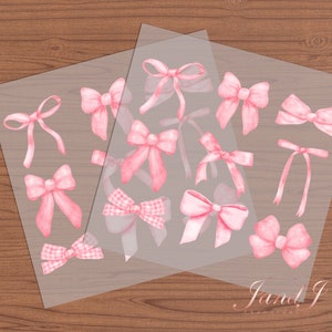 Pink Bow DTF Transfers Ready To Press, Direct To Film Transfer ,DTF Prints