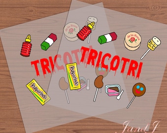 Tricotri Halloween Spanish DTF Transfers Ready To Press, Direct To Film Transfer, DTF Prints, Ready To Press