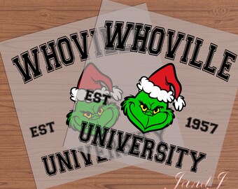 Whoville University DTF Transfers Ready To Press, Direct To Film Transfer ,DTF Prints
