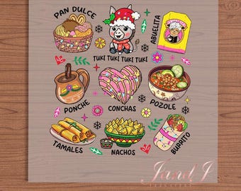 Tis The Season, Hispanic Foods Edition DTF Hispanic edition, DTF Transfers Ready To Press, Direct To Film Transfer ,DTF Prints