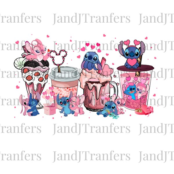 Alien Latte Valentine DTF Transfers Ready To Press, Direct To Film Transfer ,DTF Prints