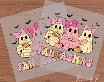 Pantasmas Concha Ghost Bow Halloween Ready To Press, Direct To Film Transfer, DTF Prints, Ready To Press