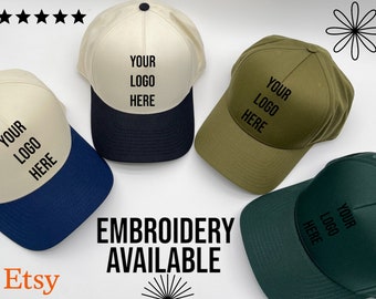 Custom Baseball hats With embroidery/ trucker hat, two tones baseball cap. Personalize with custom text or logo. Perfect gift.