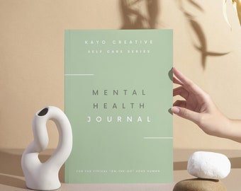 Diario de salud mental, diario apto para TDAH, preguntas para el diario de salud mental, libro de bolsillo.
