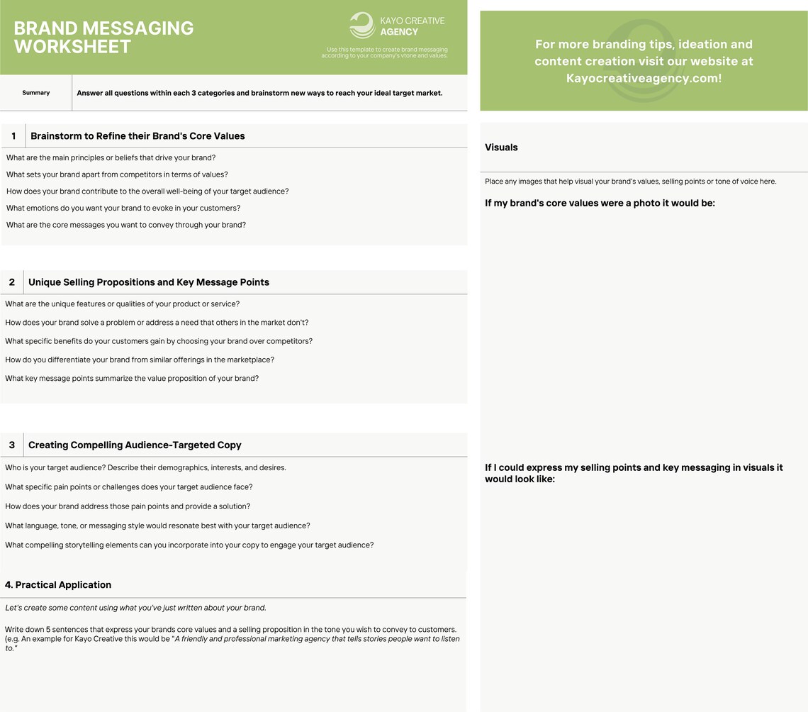 Brand Messaging Guidelines.pdf Brand Strategy Template, Branding Guidelines, Done for You, Brand ...