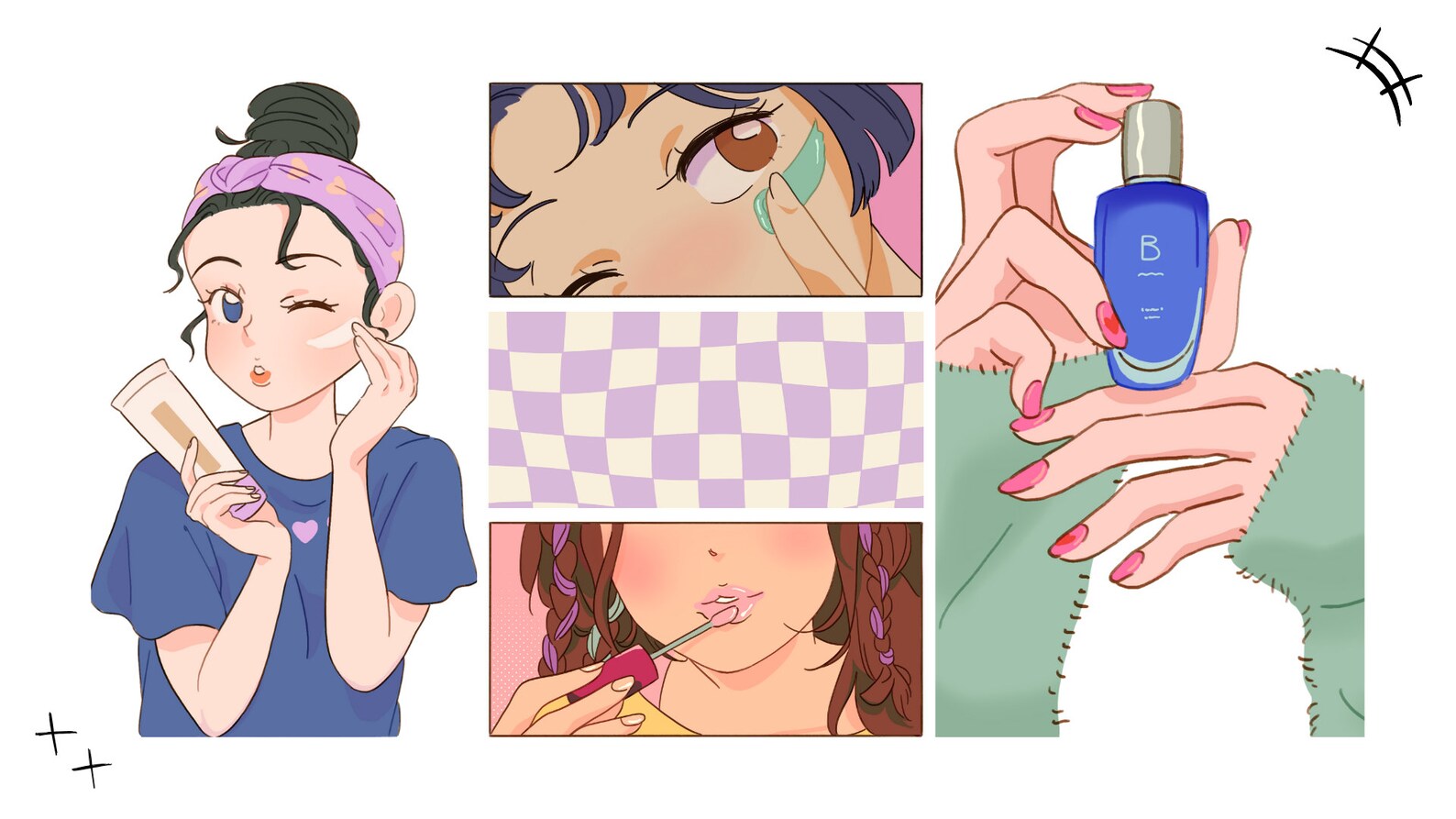 Purple Desktop Organizer, Desktop Wallpaper Organization, Cute