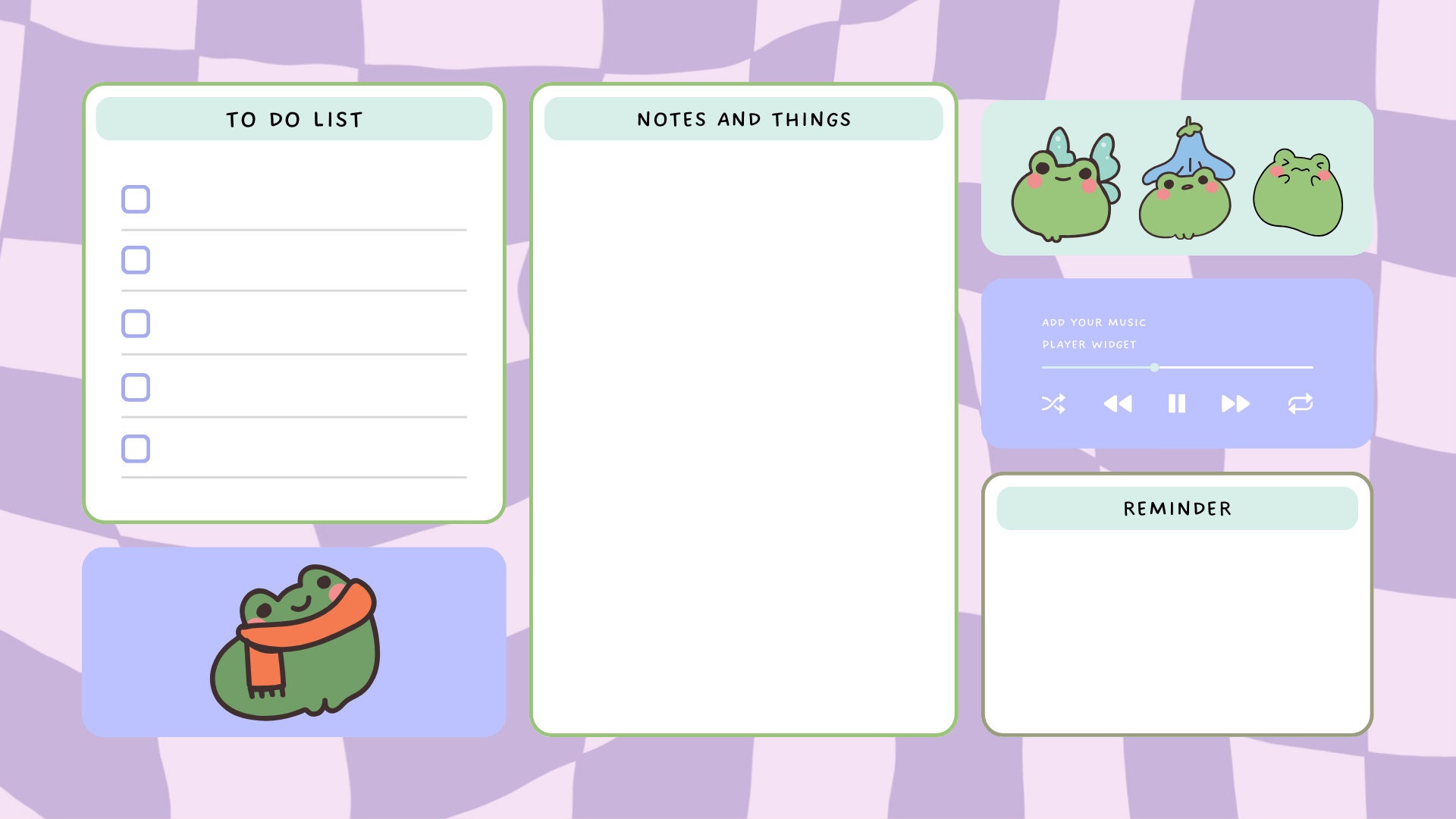 Purple Desktop Organizer, Desktop Wallpaper Organization, Cute