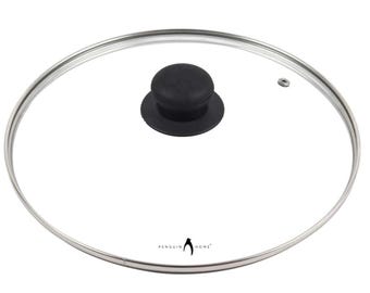 Penguin Home Toughened Glass Lid with Bakelite Knob - Perfect for Saucepan and Stockpot, Durable and Stylish Cookware Lid