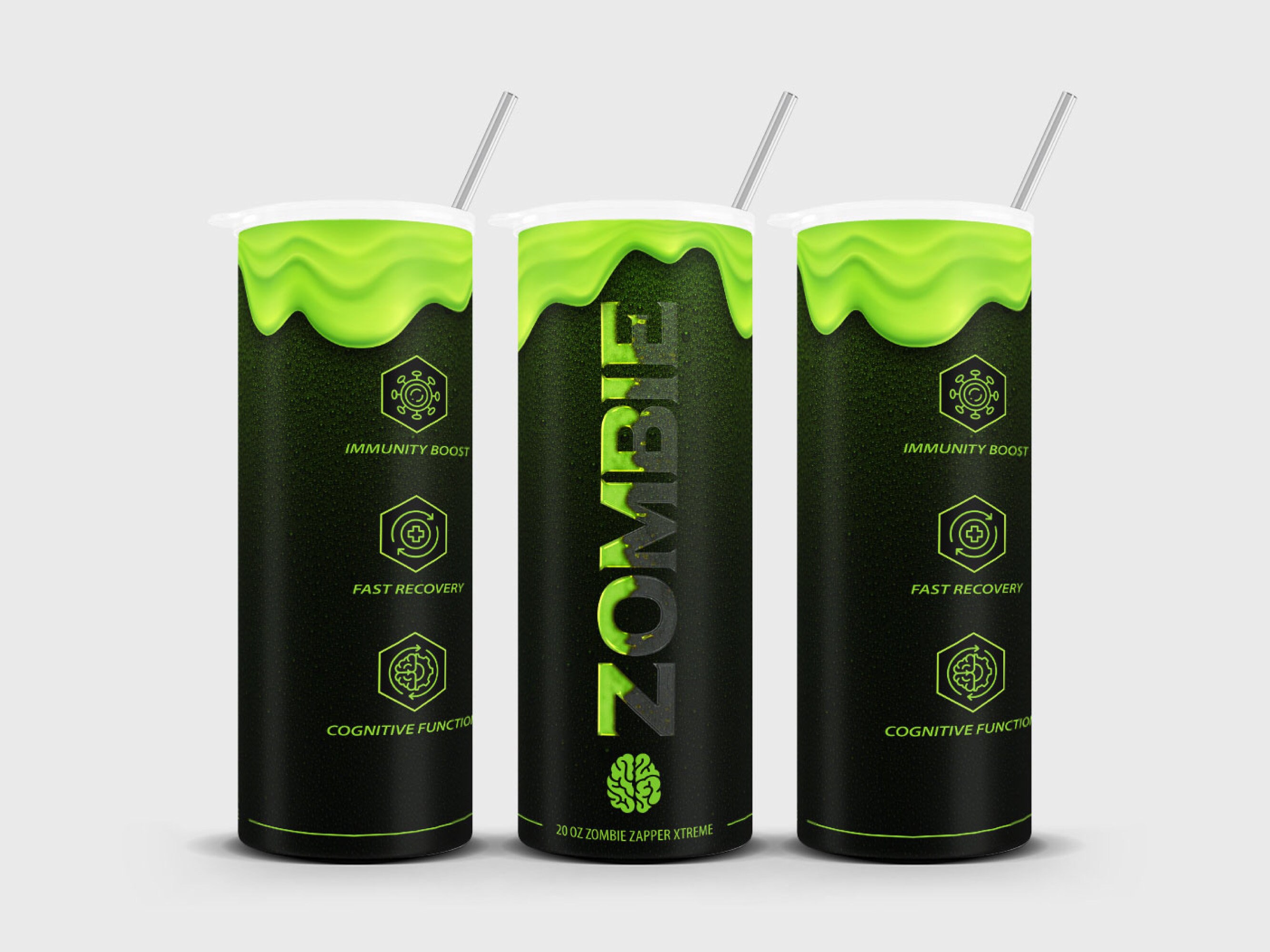 Zombie Energy Drink Tumbler Wrap Design Sublimation for 20oz Etsy