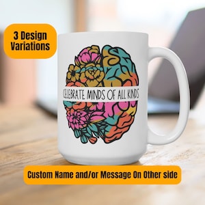 Personalized Autism Gift Mug Custom Neurodiversity Gift Autism Awareness Gift Neurodivergent Rainbow Mug ADHD Gift Inclusion Celebration Mug