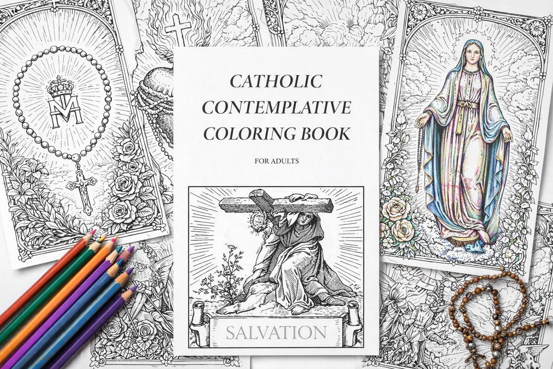 Catholic Contemplative Coloring Book for Adults | Printable & Digital ...
