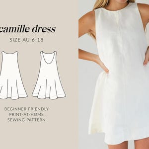 Camille Shift Dress Sewing Pattern | Beginner Friendly | PDF Pattern ( AU Sizes 6-20)