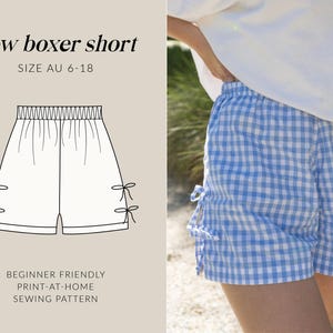 Bow Boxer Shorts PDF Sewing Pattern | AU 6-18 | Beginner Friendly | Print-at-home