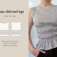 Gi Top Pattern Gigi Shirred Bow Top Sewing Pattern, Video & Instructions - Instant ...