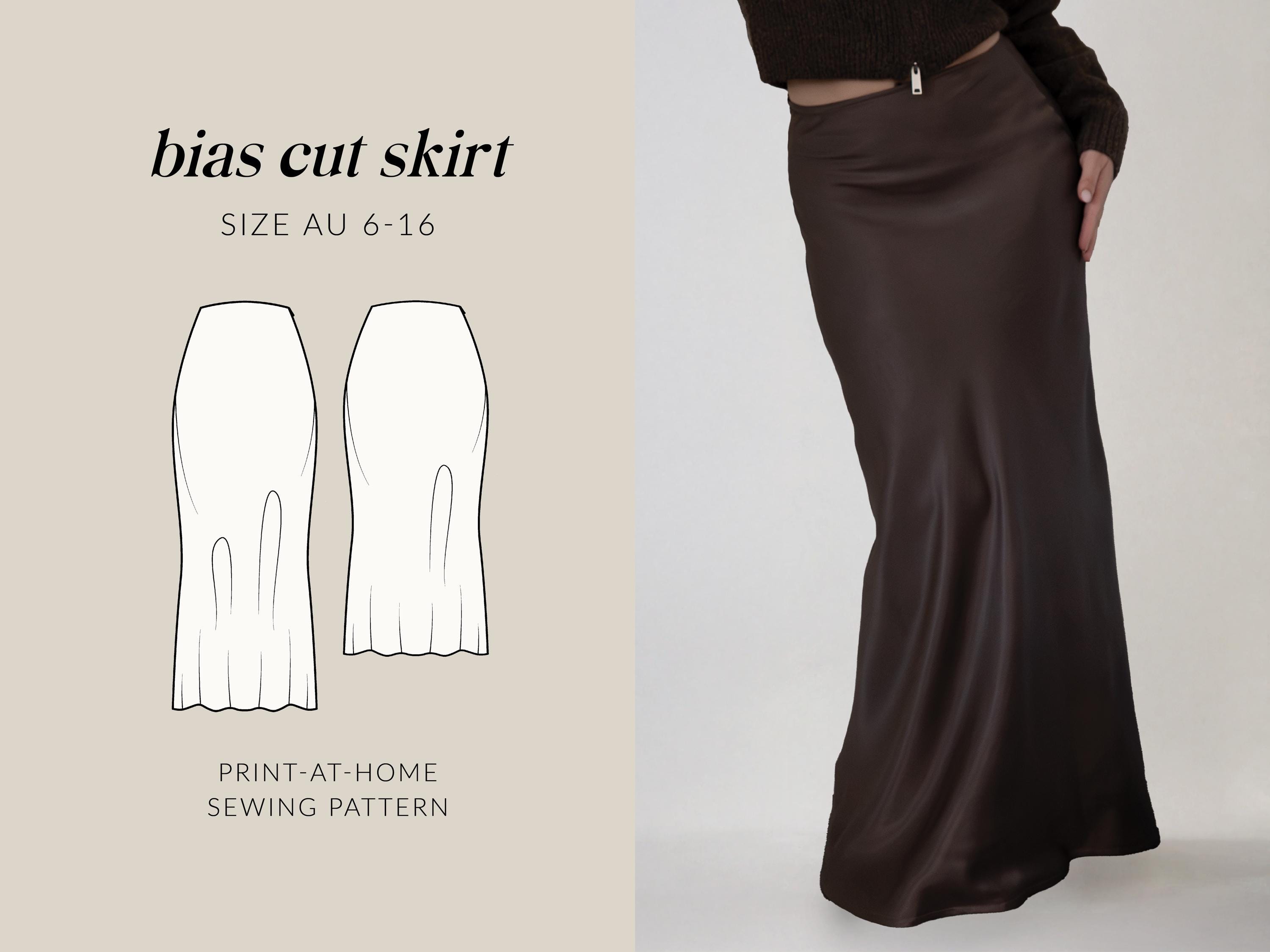 Sewing Pattern Bias Cut Midi Skirt Bias Cut Long Skirt Pattern Online
