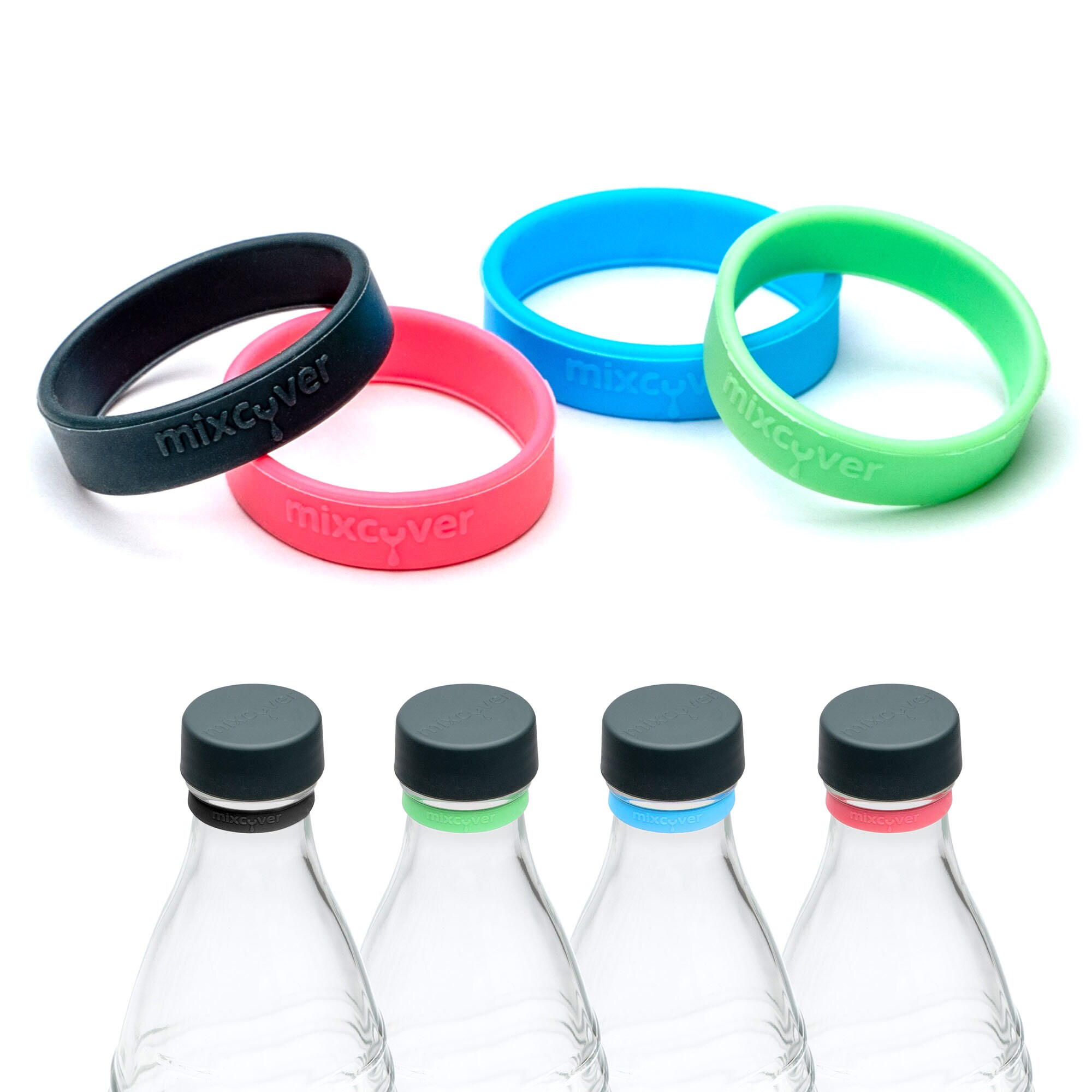 Mixcover Silicone Ring for Marking Drinking Bottles or Sodastream Bottles 