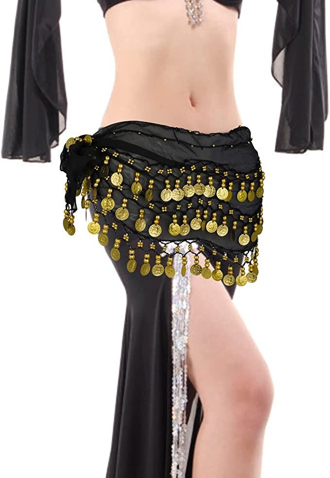 danse orientale foulard jupe à sequin or ceinture jupette noir taille  unique