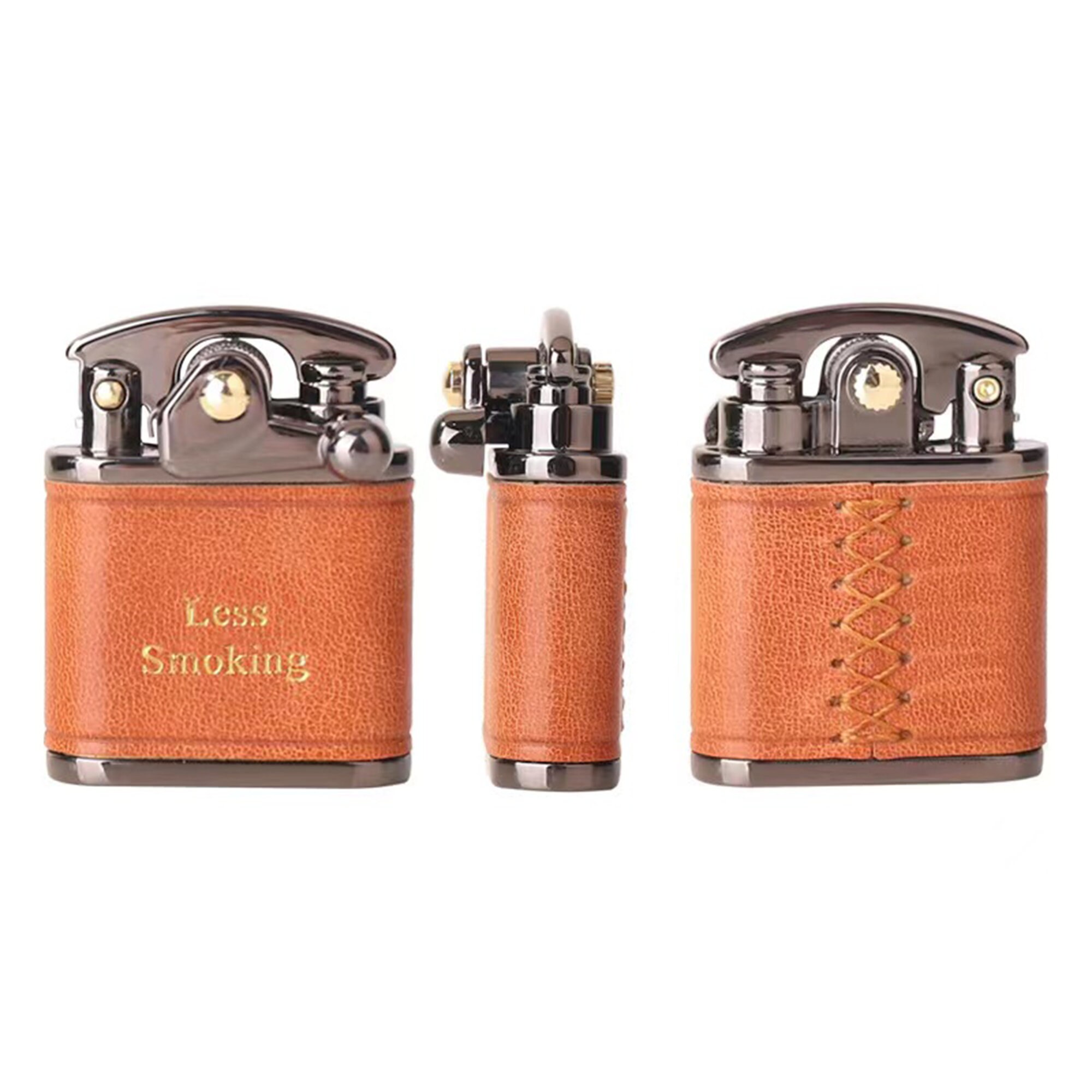 custom lighter，kerosene lighter，leather lighter，custom bronzing letters