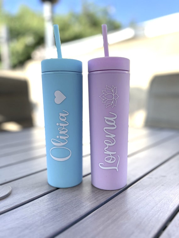 Personalized Mother's Day 16 oz. Matte Pastel Skinny Tumblers with