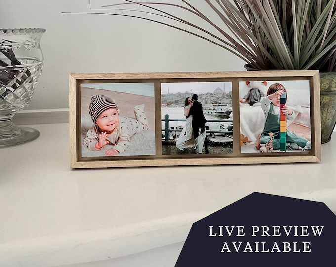 Personalised Photo Plaque W/ Wooden Frame, Gift for Her, Gift for Him