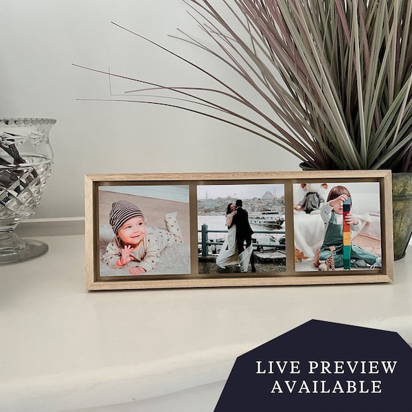 Personalised Wooden Photo Plaque: Custom Photo Collage Frame