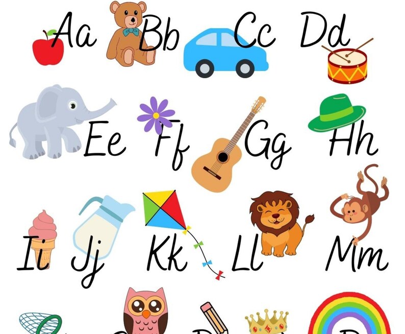 PRINTABLE ABC Chart, Alphabet Chart, Preschool Classroom Decor, Nursery ...