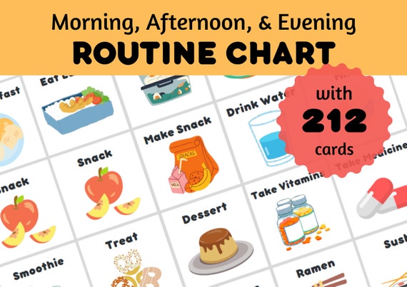 Daily Visual Routine Chart With Cards Morning Afternoon - Etsy