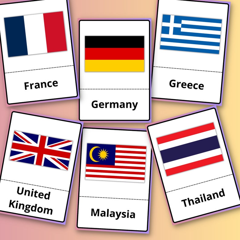 197 Country Flags Flashcards Etsy