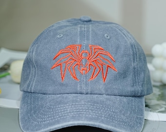 Embroidered Gothic Style Spider Hats, Novelty Spider Animals Baseball Hats, Halloween Baseball Hats, Unisex Hat, Dad Caps, Halloween Gifts
