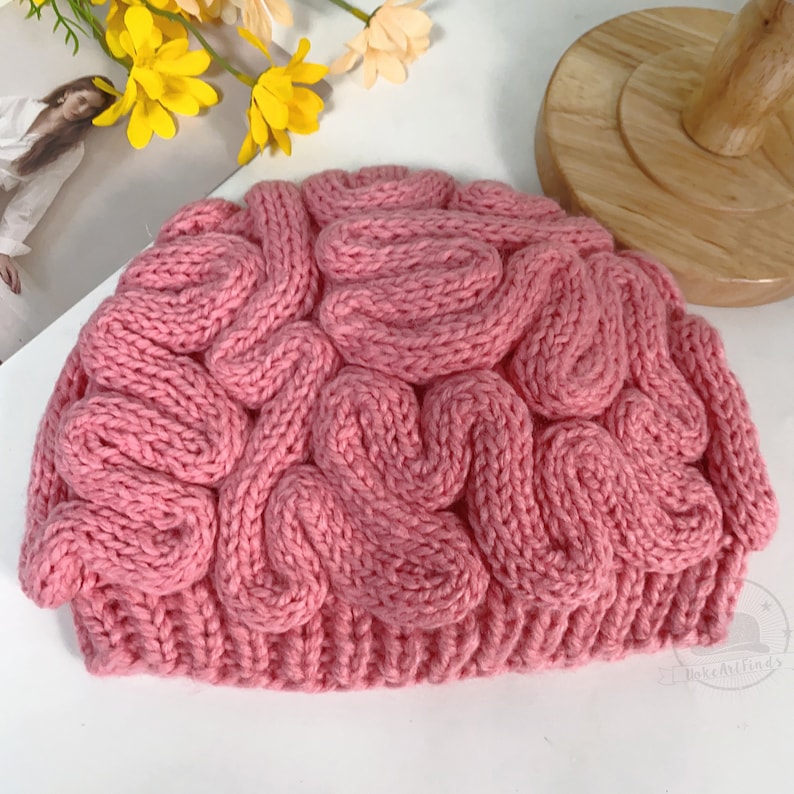 Creative Brain Design Knitted Hats, Funny Brain Beanie Hats, Cosplay Party for Adults, Autumn Winter Hats,Crochet Bonnet,Unique Gift for Her zdjęcie 8