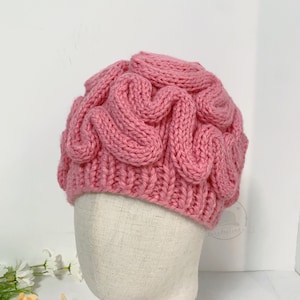 Kreative Gehirn-Design-Strickmützen, lustige Gehirn-Beanie-Mützen, Cosplay-Party für Erwachsene, Herbst-Winter-Mützen, Häkelmütze, einzigartiges Geschenk für sie Bild 3