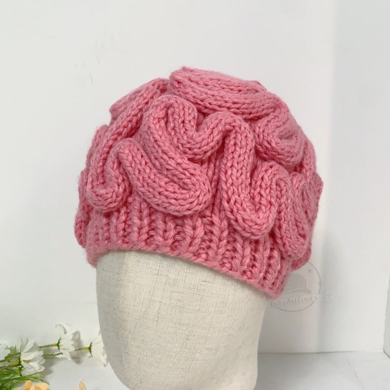Creative Brain Design Knitted Hats, Funny Brain Beanie Hats, Cosplay Party for Adults, Autumn Winter Hats,Crochet Bonnet,Unique Gift for Her zdjęcie 3