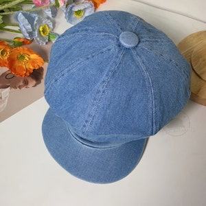 Vintage Denim Octagonal Hats, Minimalist Newsboy Hats for Men and Women, Casual Gatsby Hats, Painter Driving Hats, Perfect Gift for Her