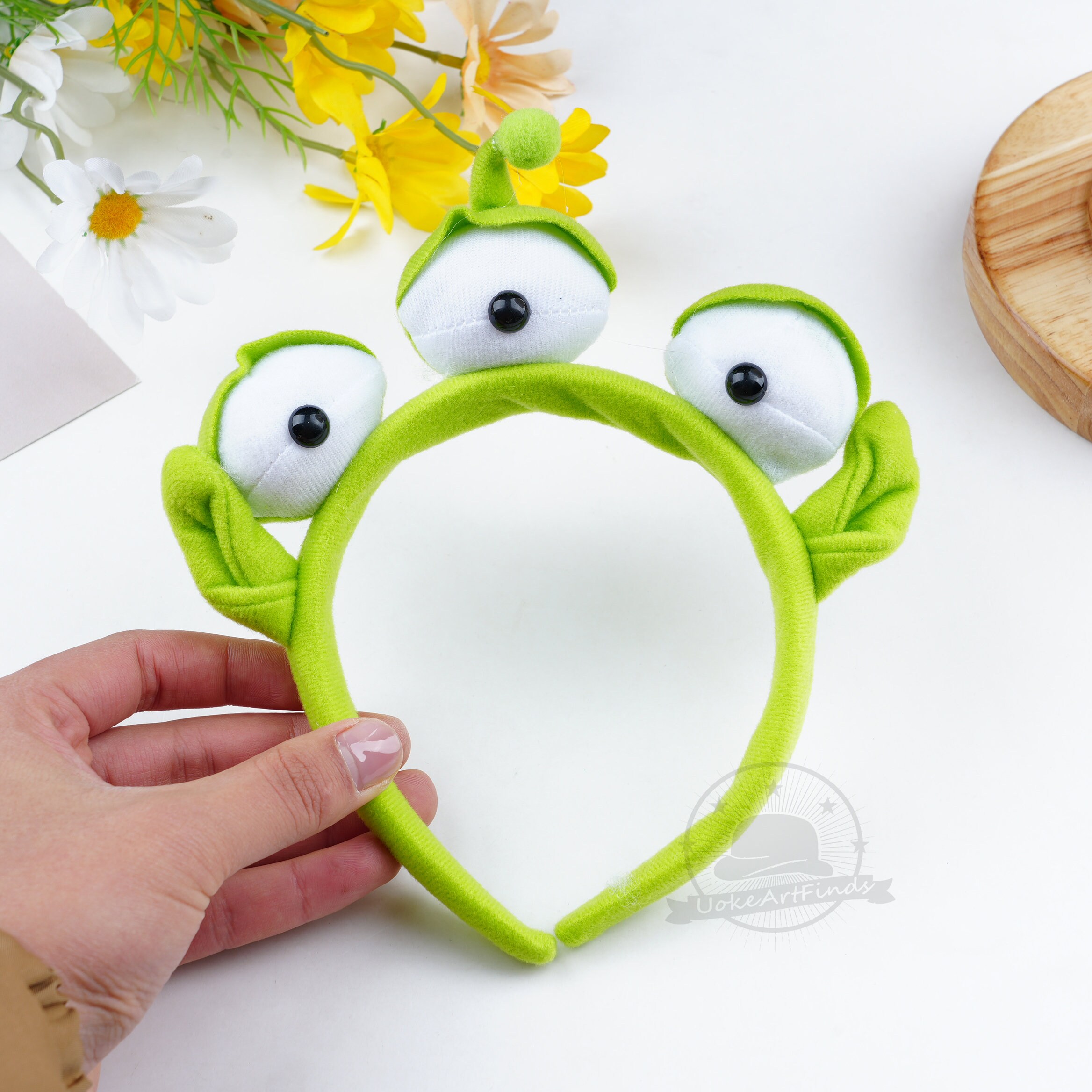 Funny Alien Headband, Green Headband, Creative Anime Alien Headband, Cute Headwear, Fluffy