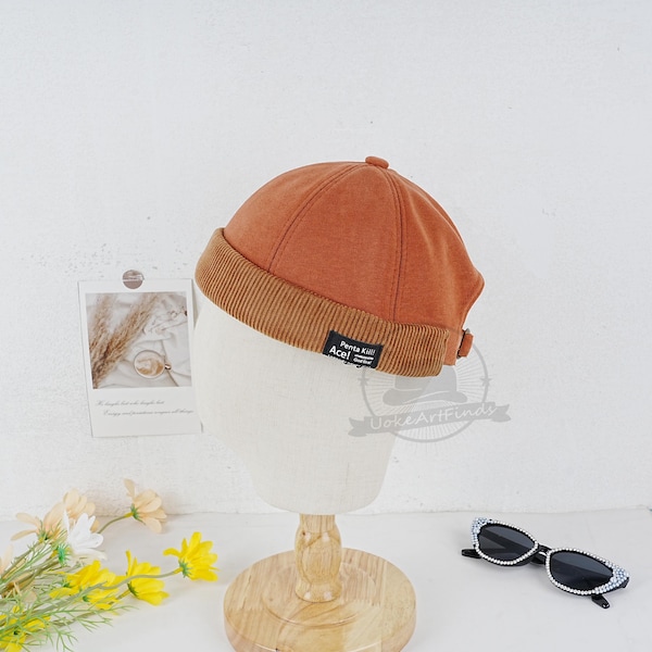 Vintage Brimless Docker Hats, Outdoors Beanie Hat for Men Women, Autumn Winter Skullcap, Sailor Hats, Streetwear Hats, Daily Hats, Gift