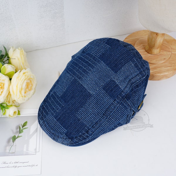 Casquettes plates en denim vintage, casquettes pâtissières pour hommes, bérets unisexes, chapeaux de voyage en plein air, casquettes de chauffeur de taxi, casquettes homme lierre, cadeau femme