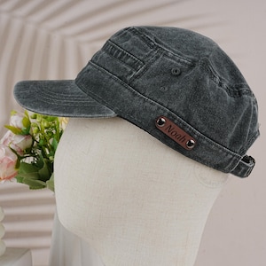 Vintage Navy Blau Militär Caps, Army Style Hüte, Streetwear Schiebermützen, Herren Denim Hut, Castro Jagdmütze, Unisex Hüte, Vatertagsgeschenke