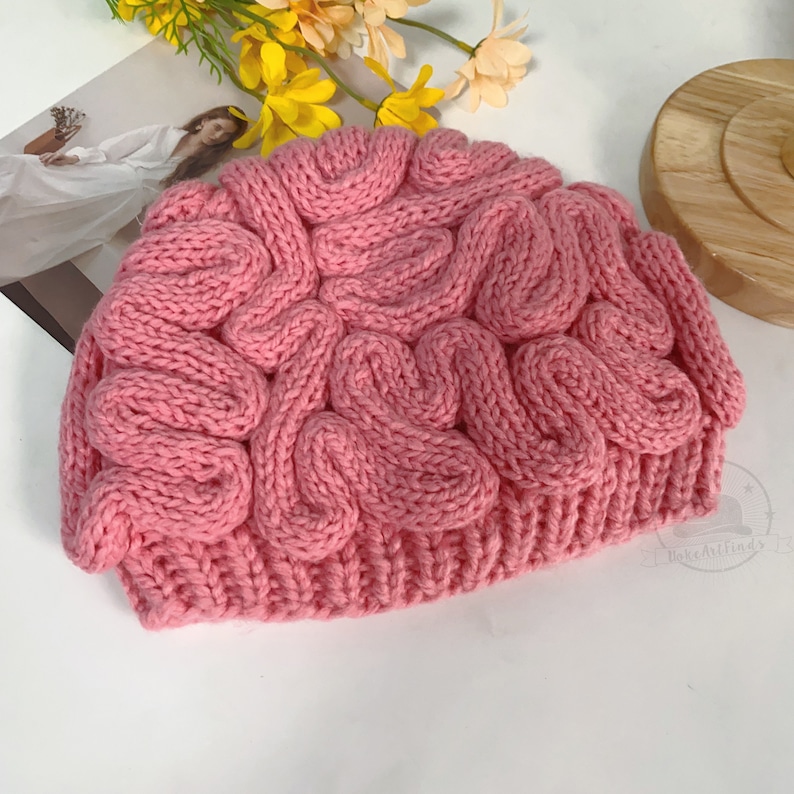 Creative Brain Design Knitted Hats, Funny Brain Beanie Hats, Cosplay Party for Adults, Autumn Winter Hats,Crochet Bonnet,Unique Gift for Her zdjęcie 5