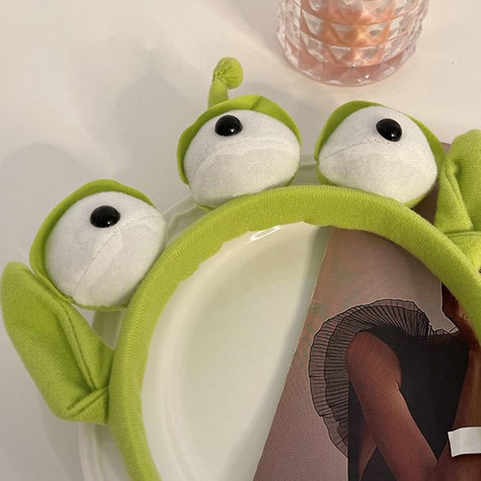 Funny Alien Headband, Green Headband, Creative Anime Alien Headband, Cute Headwear, Fluffy