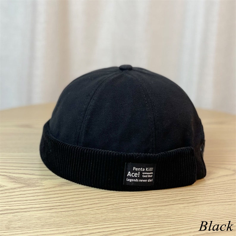 5 Color Vintage Brimless Docker Hats, Japanese Beanie Hat for Men&women ...