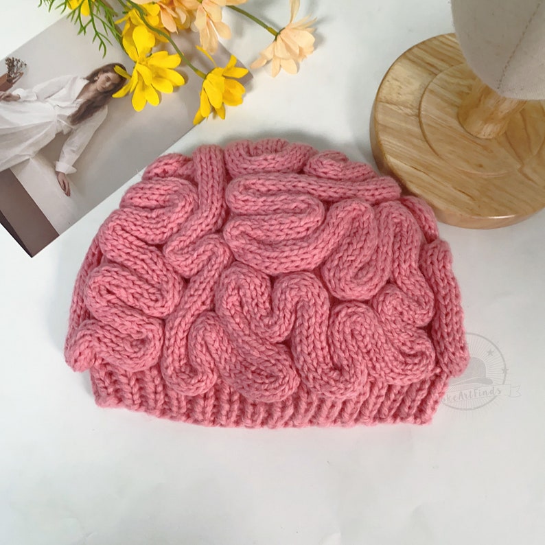 Kreative Gehirn-Design-Strickmützen, lustige Gehirn-Beanie-Mützen, Cosplay-Party für Erwachsene, Herbst-Winter-Mützen, Häkelmütze, einzigartiges Geschenk für sie Bild 1