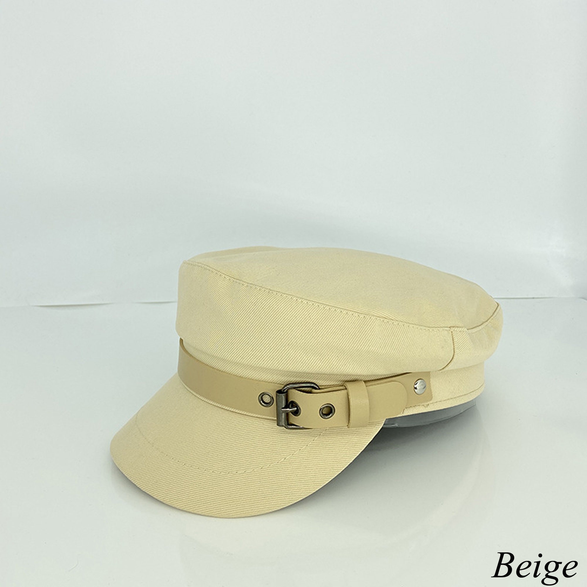 Vintage Military Flat Caps, Unisex Camper Caps, Army Style Cotton